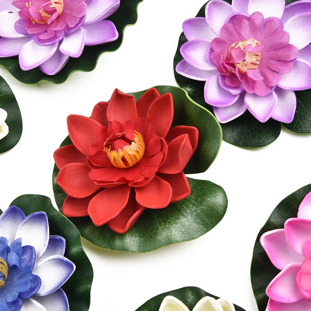Aquarium Plant Red Lotus - EVA-Based Artificial Lotus Flowers for Freshwater