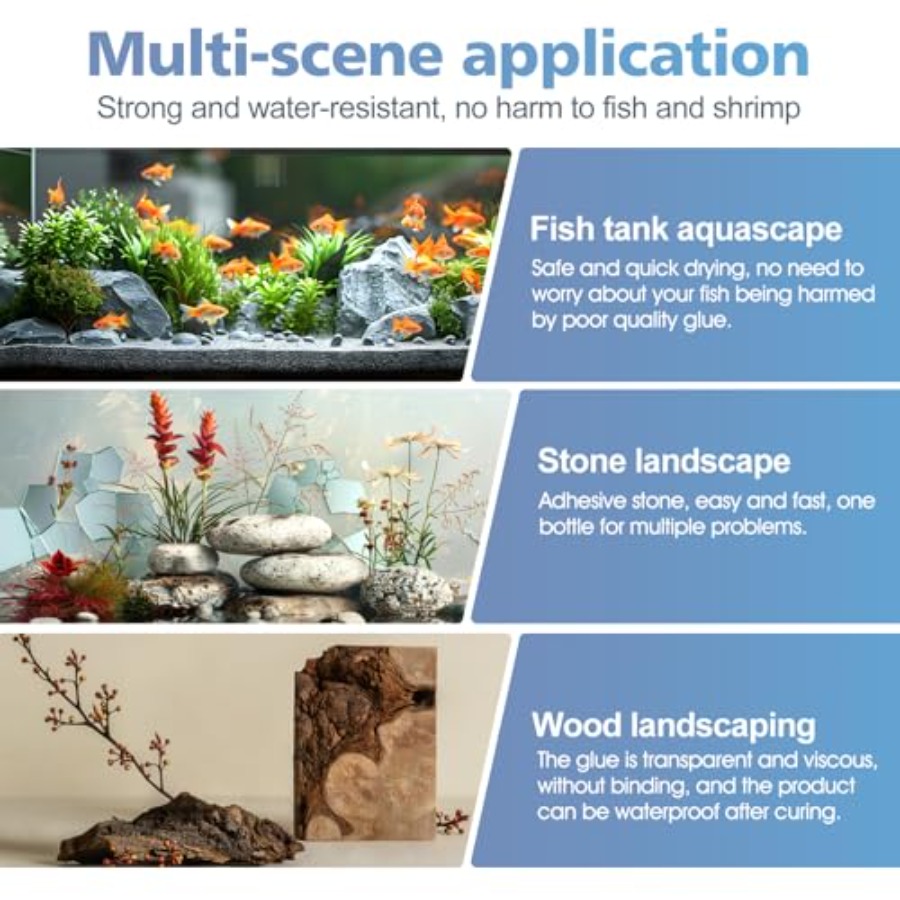 Aquarium Glue, Super Reef Glue - đánh giá và giá Planted Aquarium With Rocks