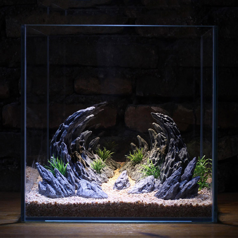 Fish Tank Simulation Stone Can - đánh giá và giá Planted Aquarium With Rocks