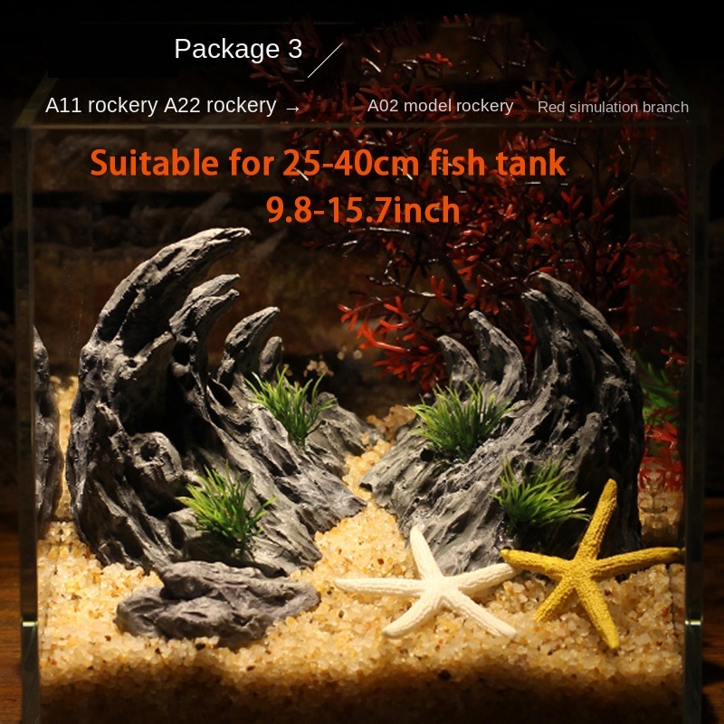 Fish Tank Simulation Stone Can - đánh giá và giá Planted Aquarium With Rocks